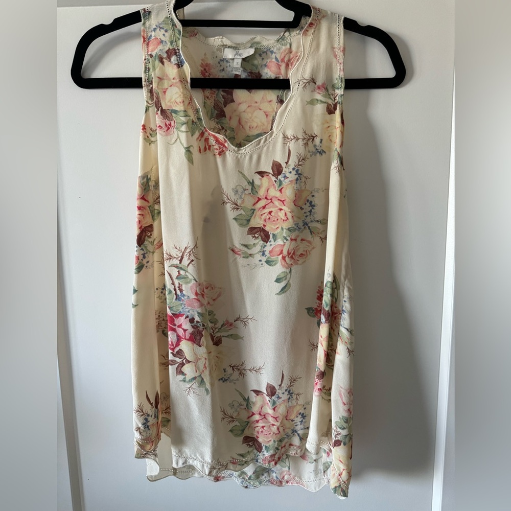 Joie Floral Silk Blouse size Small